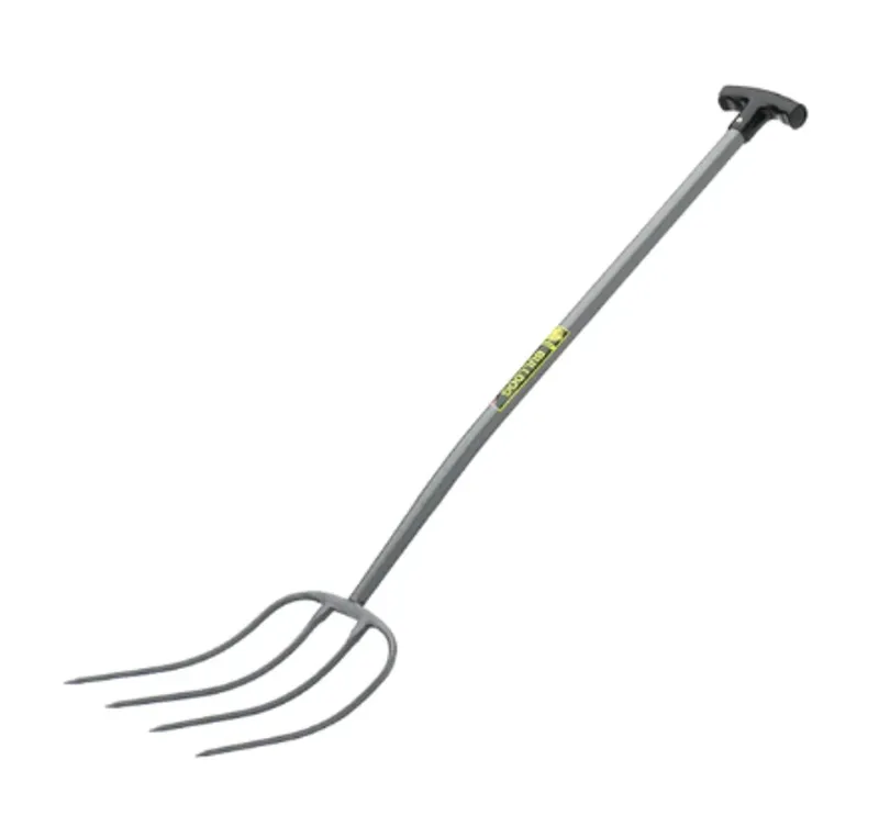 Red Gorilla 4 Prong Manure Fork T Handle Tubular Steel